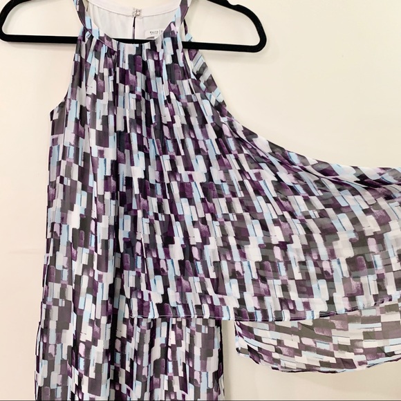 WHBM Colorblock Halter Draped Shift Dress - Picture 3 of 9